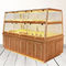 خبز كعكة متجر عرض عرض الخشب / المواد الزجاجية مع توفير الطاقة الصمام الخفيفة المزود